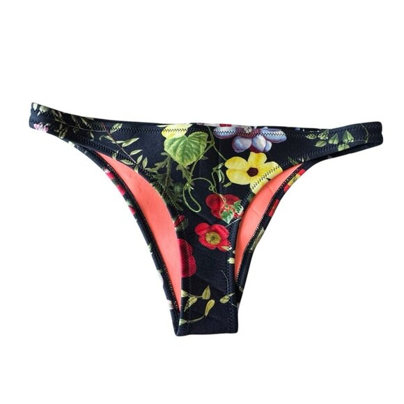 Triangl black neoprene Bikini bottoms size XL floral print - Picture 6 of 6